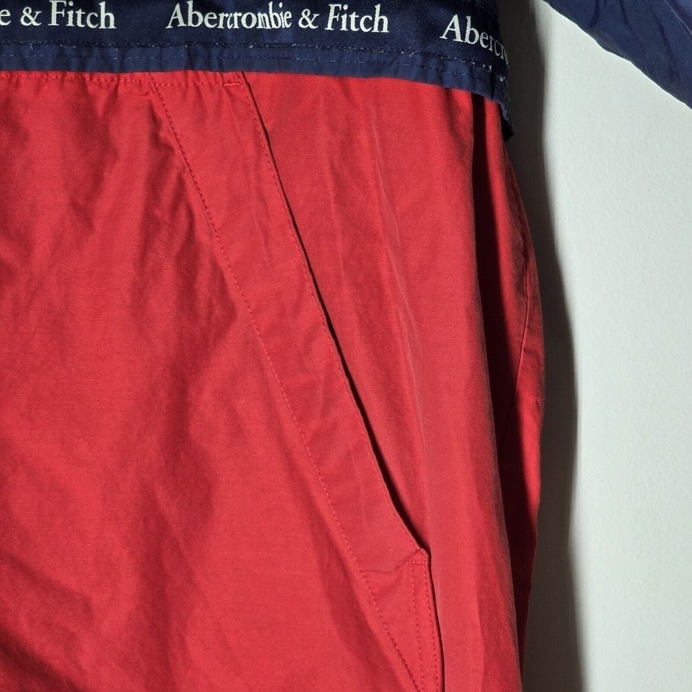 Abercrombie & Fitch Windbreaker Pullover Men's XL‎ Red Blue 90s Logo Colorblock - Picture 4 of 7